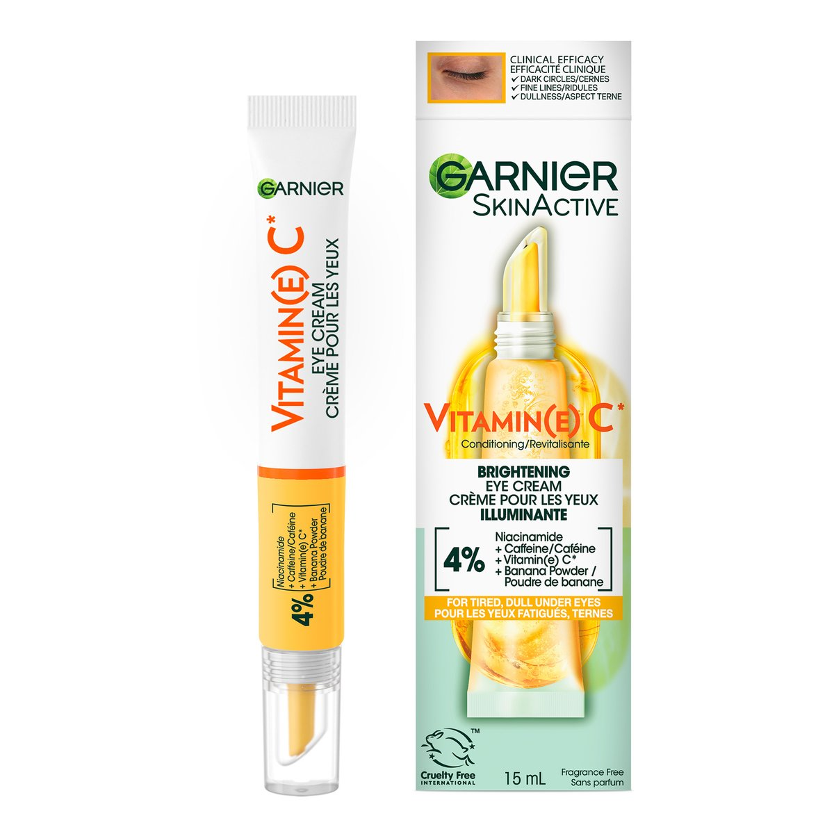Garnier-Vitamin-C-Under-Eye-Cream دور چشم روشن کننده و ضد لک ویتامین C گارنیر Garnier حجم 15 میل - تصویر 1